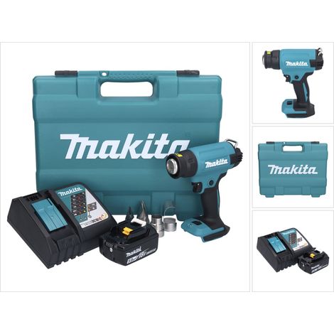 Makita DHG 181 RT1K Pistolet air chaud sans fil 18 V 150 - 550C + 1x Batterie 5,0 Ah + Ladegert + Coffret (1/5)