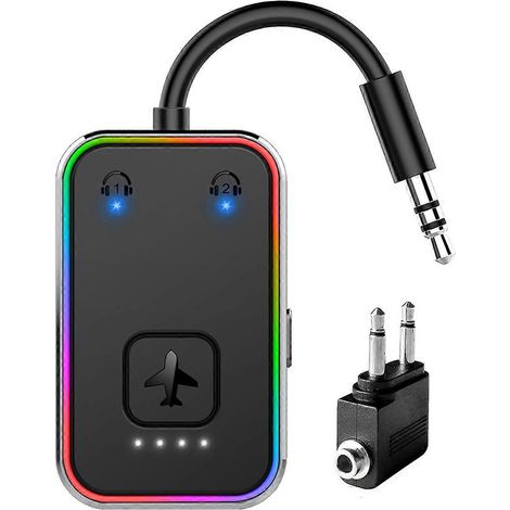 Émetteur Bluetooth V5.3 BF01 à cadre intermédiaire prenant en charge 2 casques pour tablettes et écrans TV en avion (1/5)