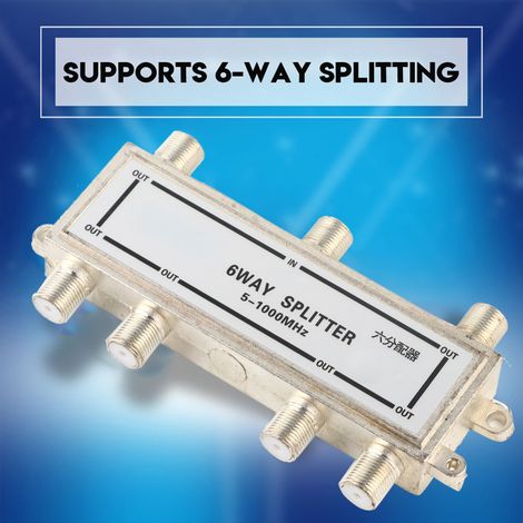 Beyamis Répartiteur coaxial 6 voies 5-1000 MHz pour antenne TV CATV (1/5)
