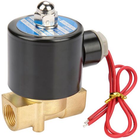 Électrovanne G3/8 2 voies à action directe N/C normalement fermée en laiton (DC 24V)