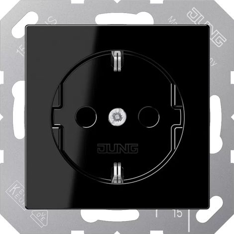 Jung SCHUKO®-Steckdose, 16 A 250 V , SAFETY+, Thermoplast, Serie A, schwarz A 1520 BFKI SW