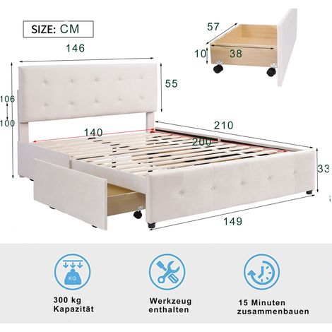 Modulares Sofa aus Stoff in Beige 210 x 149 x 106 cm HOMAIRE (1/5)