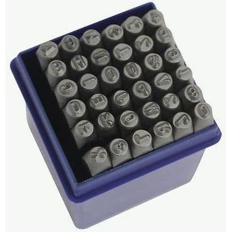 Set punzoni alfanumerici 36pz da 10mm - LETTERE + NUMERI