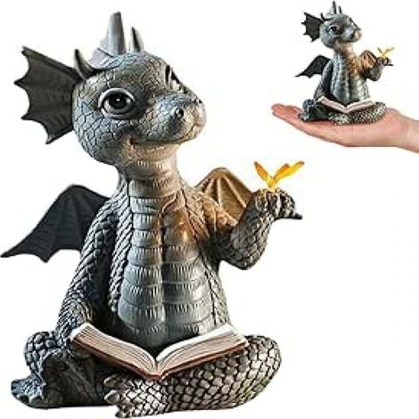 Statue De Jardin - Dinosaure En Résine - Usage Intérieur Et Extérieur - 13 5 X 13 X 7 Cm - 1 Pièce (1/5)