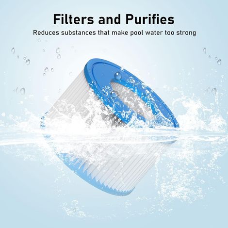 Cartouche filtrante cylindrique plissée de type VI pour piscine - Compatible avec les piscines thermales Bestway Lay-Z-Spa - Cartouche de remplacement pour filtre de circulation, modèle 90352E/58323E/ (1/5)
