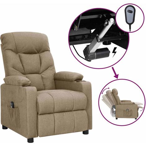 vidaXL Sillón reclinable eléctrico tela gris taupé (1/5)