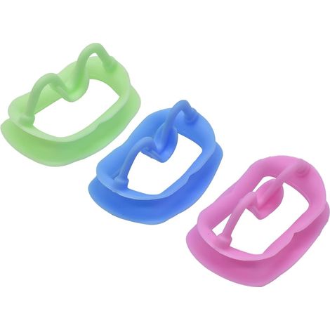 Lot de 3 écarteurs de joues dentaires en silicone souple pour le blanchiment des dents et le traitement de la bouche Coloré Protège-langue (1/5)