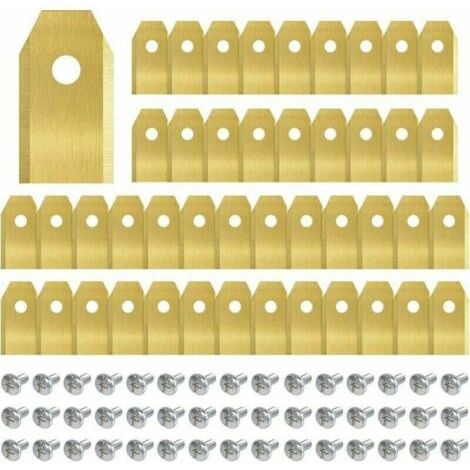 Ensemble de 45 Lames de Tondeuse en Titane - Lames de Rechange pour Tondeuse Robot Husqvarna/Automower/Yardforce/Gardena avec Vis - Compatibles avec les Modèles 105, 310, 315, 320, 420, 430x, r40i (1/4)