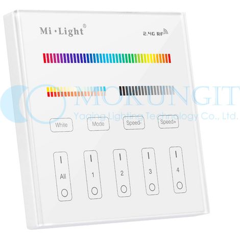 Milight RGB+CCT 4-Group Smart Panel with Remote Control, RGB and Color Temperature, T4 High Voltage Model