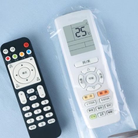 Housse Télécommande - PVC Transparent - 6 cm x 25 cm - Universelle Pour Télécommande TV - Lot De 10 (1/3)