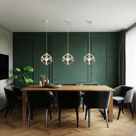 TrAdE Shop Traesio - Lampadario Da Soffitto A Sospensione A Forma Di Cubo 3d Portalampada E27 A24 - Bianco (1/3)