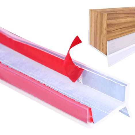 Profilé de plinthe, 5 m, pour épaisseur de bois de 15, 16 et 17 mm, avec lèvre d'étanchéité pour plinthes de cuisine, transparent, 5 m, 15 mm/16 mm/17 mm (1/5)