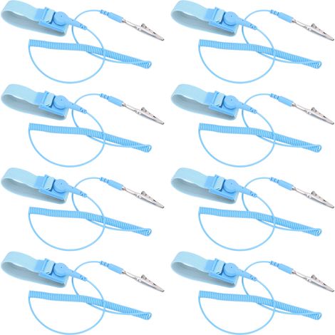 10 bracelets antistatiques de 1,8 m x 2,0 mm pour la mise à la terre et la protection contre les décharges électrostatiques. (1/5)