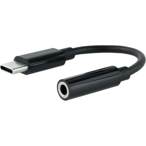 Câble adaptateur Usb-c vers jack 3.5 noir Nanocable 10.24.1205 (1/2)