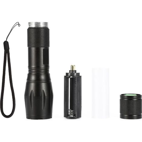 Lampe torche télescopique zoom ultra-légère KLB 200 lumens, LED T6, pour une utilisation en extérieur - AquaForge (1/5)