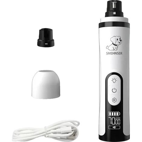Meuleuse à Ongles Électrique pour Animaux, Rechargeable par USB, Fonctionnement Silencieux, BLANC (1/2)