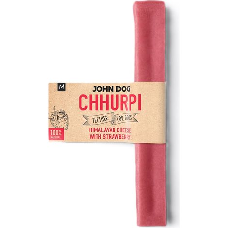 John Dog Friandises naturelles pour chiens Fromage de l'Himalaya S - Fromage de l'Himalaya à la fraise M