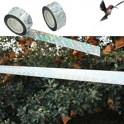 Ceinture anti-oiseaux 50 m - Épouvantail - Repousse les pigeons, les moineaux et les corbeaux - Deux pièces - Fleurs écrasées (1/5)