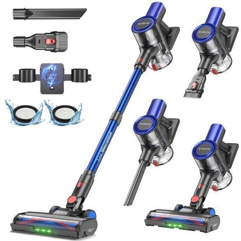 Aspirateur balai sans fil - Earbros - EV2 - 450W brushless - 55 KPa - 55 min autonomie - Autoportant