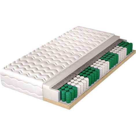 Matelas Modium , Avec ressorts (Pocket), Mousse de polyuréthane, Feutre, 7 matelas à 7 zones de dureté, Avec cadre (1/2)