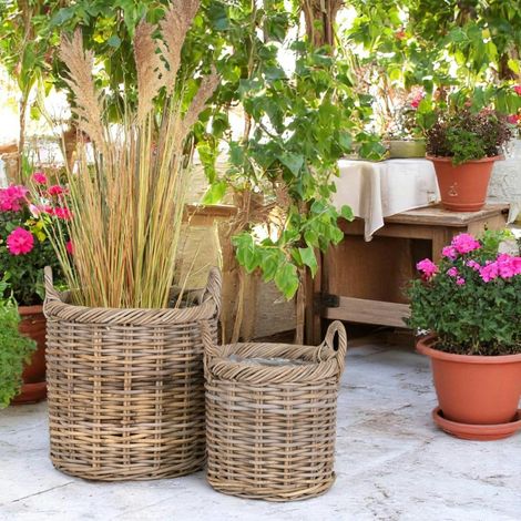 Cache-pot haut pour plantes ou graminées (lot de 2) (1/3)