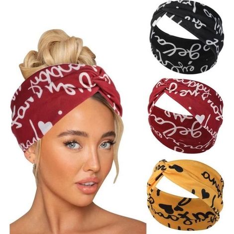 Elastisches Haarband – FFashion – 3er-Pack – Baumwolle – Rutschfest – Einheitsgröße (1/4)