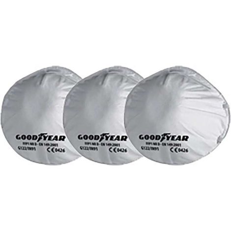 GOODYEAR Mascherina protettiva FFP1 tre pezzi bianca mod G122/IN91 Lavoro (1/2)