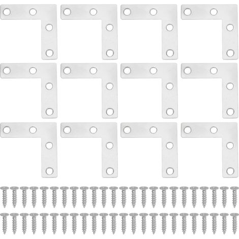 12 Pcs Plaque Raccord Plat 2"x0.6" Équerre En Acier Inoxydable (1/5)