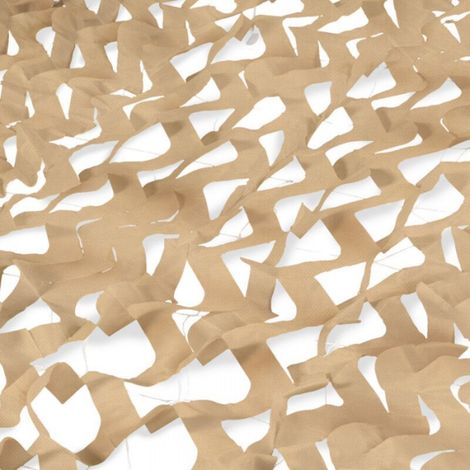 Voile d'Ombrage Rectangulaire 4x4m Camouflage Sable, Polyester Ajouré Anti-UV, Avec Cordes de Fixation