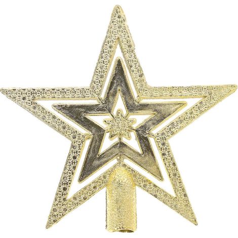 Étoile de Noël de 10 cm pour sapin, décoration festive (dorée)-Golden