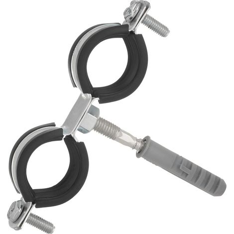 Abrazadera metálica con goma para tubos dobles de 1" 32-36 mm (200) (1/2)