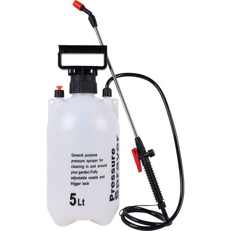 Pulvérisateur à main, pulvérisateur, pulvérisateur manuel à pression de 5 L avec pistolet et sangle, adapté à l'arrosage, l'application d'herbicides et d'insecticides (1/4)