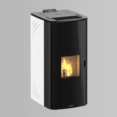 Hidroestufa de Pellets 24 kW IDRA 5S Blanca para Radiadores hasta 204 m²