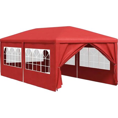 Carpa para fiestas, material resistente, diseño moderno, color rojo. (1/2)
