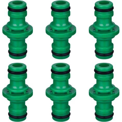 QORVA-Connecteurs mâles doubles pour tuyau d'arrosage (verts), robustes et durables, parfaits pour des connexions rapides. (1/5)