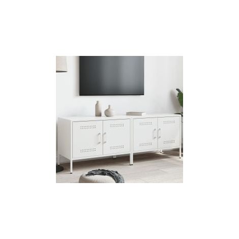 Meubles TV 2 pcs blanc 68x39x50,5 acier (1/5)