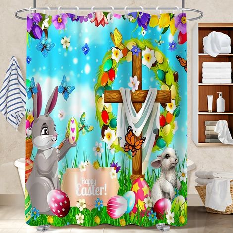 Rideau de douche imperméable en polyester 180x180 stylé bâche de douche pour offrir à noël ou un anniversaire (1/5)