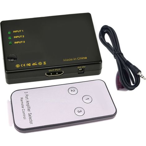 Commutateur HDMI 4K 3 Entrées 1 Sortie avec Télécommande IR, Splitter Multimédia Haute Définition (1/5)