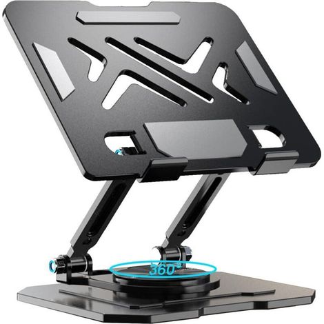 Tablet-Ständer, 360° drehbarer Tischständer, verstellbar und faltbar, Tablet-Ständer aus Edelstahl (1/4)