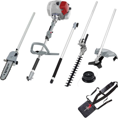 IKRA utensile multifunzione a scoppio 4in1 IBKH 33-1: decespugliatore, tagliabordi, potatore, tagliasiepi telescopico incl. prolunga (1/4)