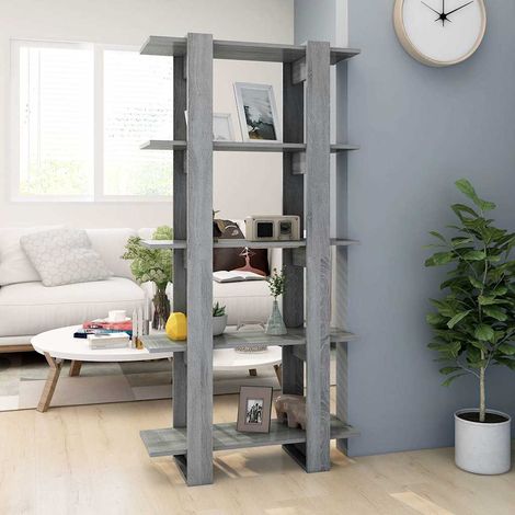 vidaXL Estantería madera contrachapada gris Sonoma 80x30x160 cm (1/5)