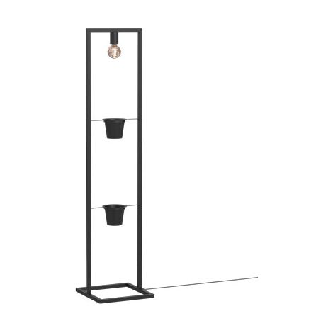 Lampadaire noir-mat 2 porte-plantes E27 15W Flores Luminex