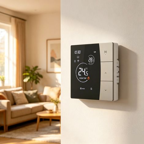 Thermostat de sol chauffant WiFi Tuya Écran LCD 16A Touch avec Application Mobile Gris