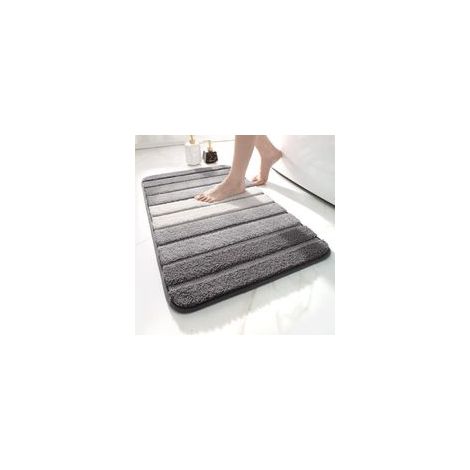Extra-soft, non-slip bath mat – 50 x 80 cm, grey, machine washable and extremely absorbent (1/4)