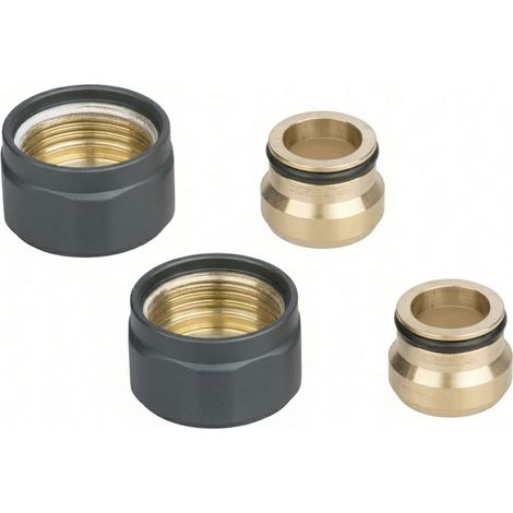 Kupfer-Klemmverschraubung für Heizkörper, 15 mm x M22, anthrazit, LUXRAD, 2 Stück