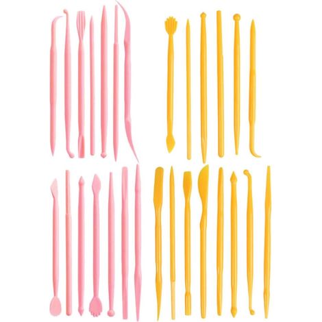 28 pièces Tonmodellierwerkzeug aus Kunststoff für Fondant et Töpferei mit Vielseitiger (1/5)