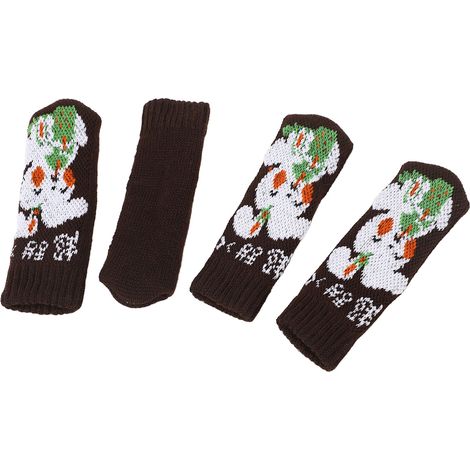 Lot de 20 protège-pieds de chaise en maille épaisse, antidérapants, pour sols durs, couleur café et blanc lapin. (1/5)