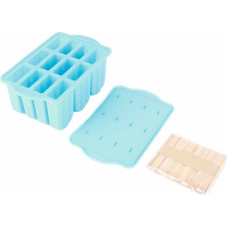 Vassoio per cubetti di ghiaccio pieghevole da 0 a 0, realizzato in silicone alimentare con coperchio, dotato di 12 scomparti, ideale per la casa o l'ufficio. (1/5)