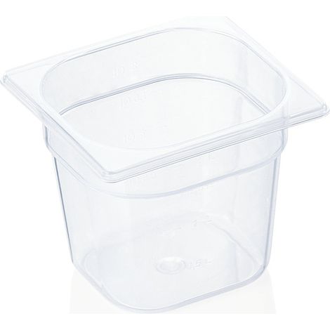 Bac GN 1/6 polypropylène H 150 mm 2,3 ltr transparent GN 84 - Was Germany (1/2)