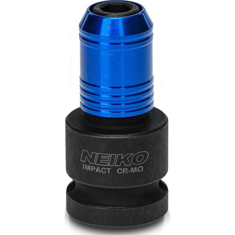 Neiko 30275A - Adattatore per avvitatore a cricchetto, convertitore da 1/2" femmina a esagonale da 1/4", mandrino a cambio rapido, acciaio CrMo (1/4)